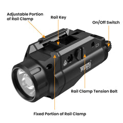 Feyachi HL-20 Tactical Pistol Light - 400 Lumen Rail Flashlight