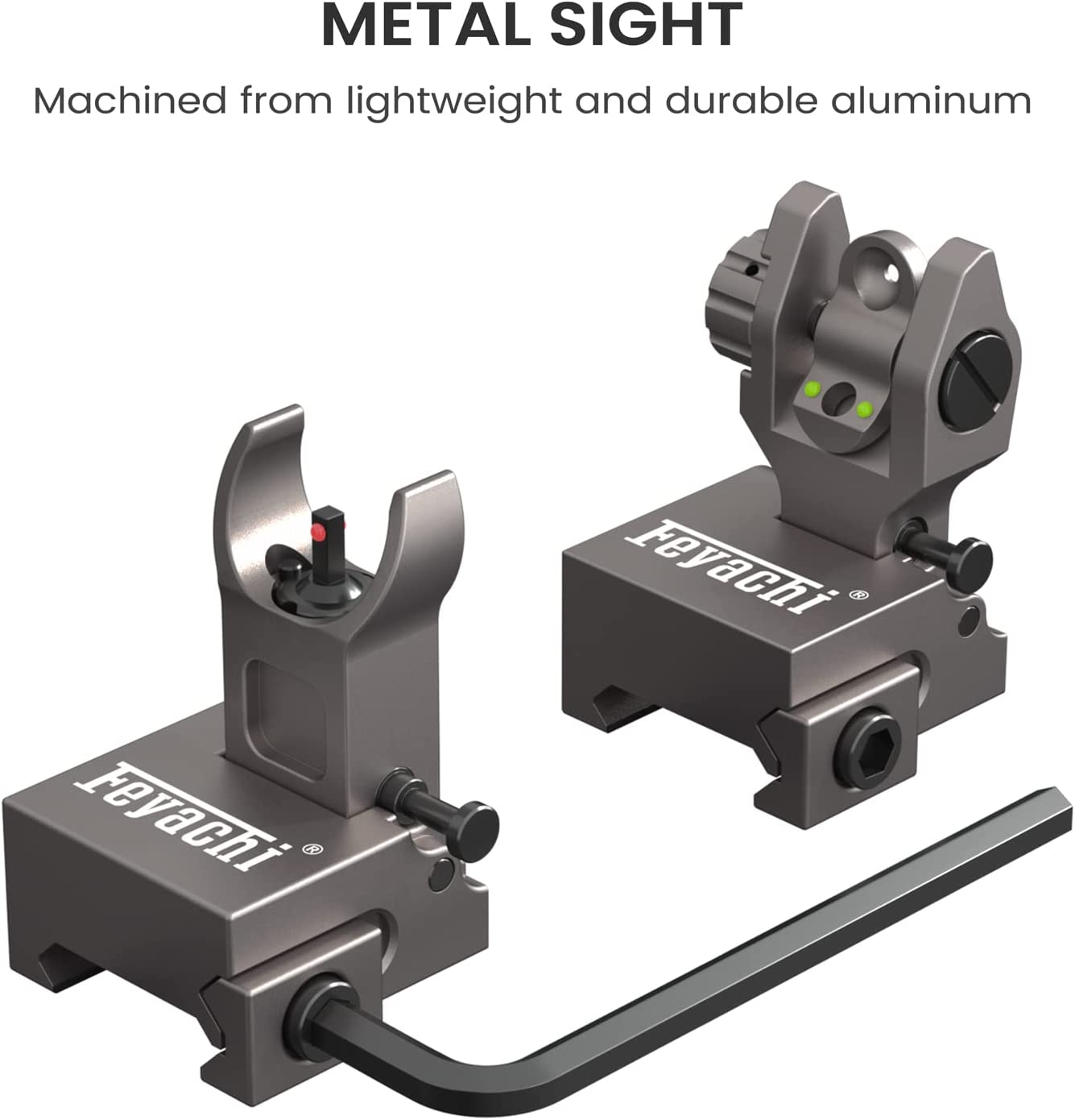 Feyachi S27-SS Fiber Optic Iron Sights - Flip Up Sight Set feyachi Default Title Default Title-