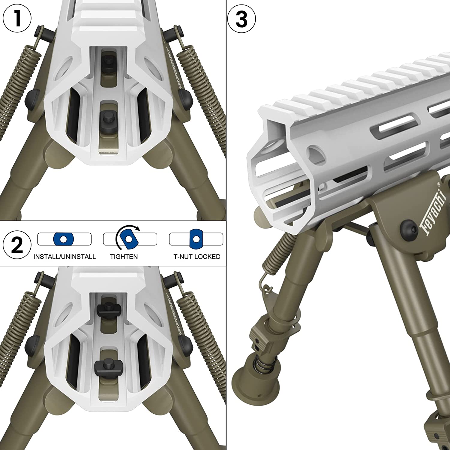 Feyachi B13-SS Bipod for Rifles - 6-9 Inch Adjustable Mlok