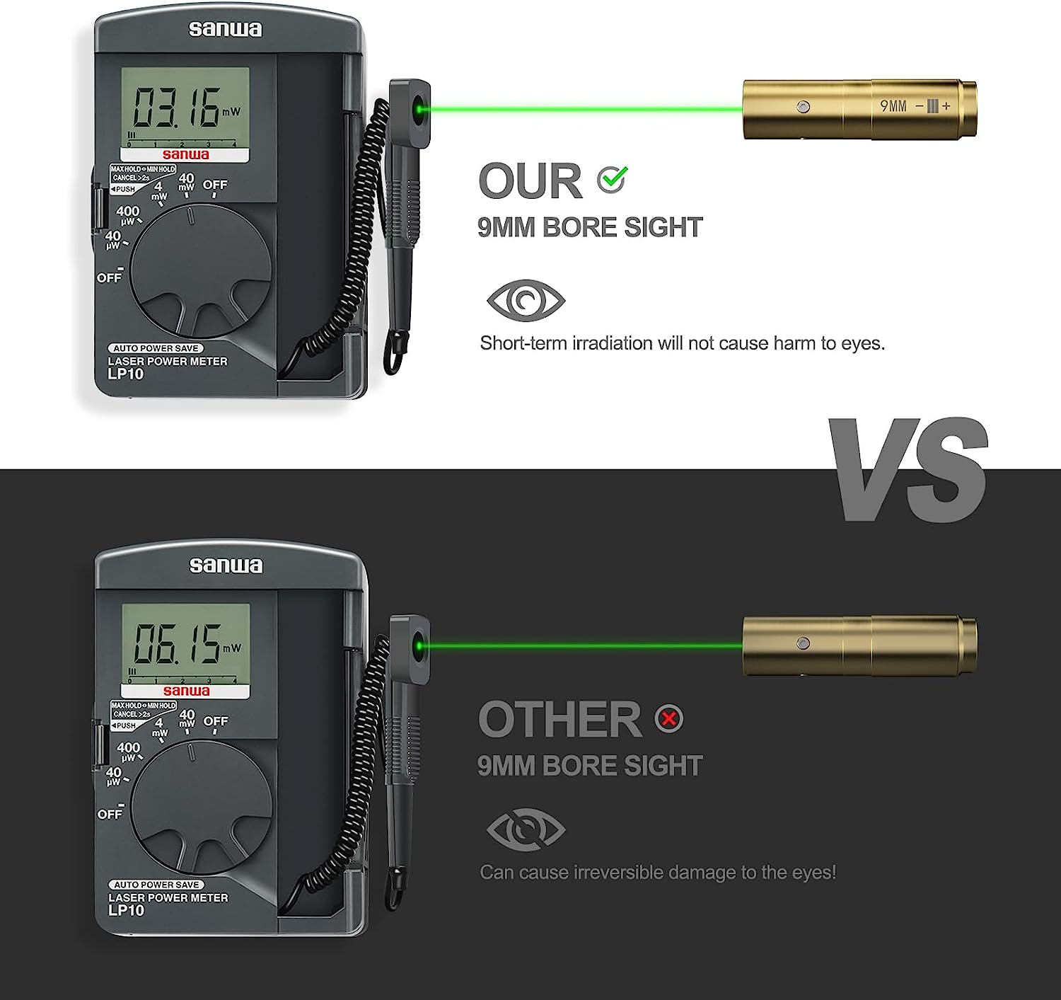 Feyachi BS51 Green Bore Sight - 9mm Laser Boresighter