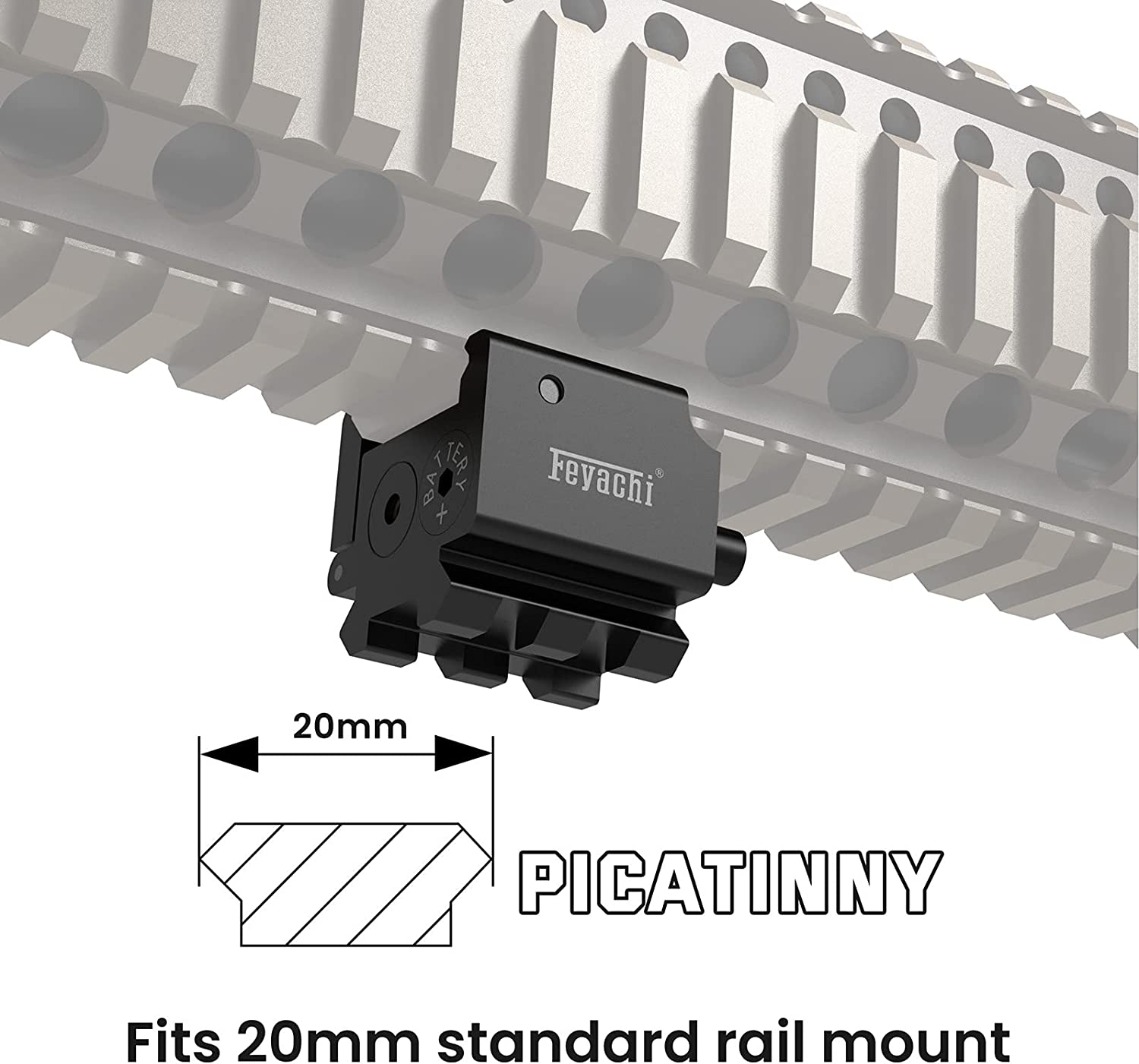 Feyachi PL-19-R Laser Sight - Compact Red Beam for Rail